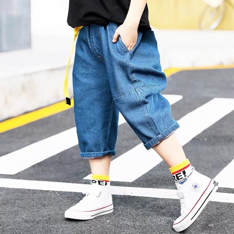 Quần Jeans Lửng Ngố Kiểu Dáng Basic Cho Bé Từ 9kg Đến 35kg Q1 - Ayykao