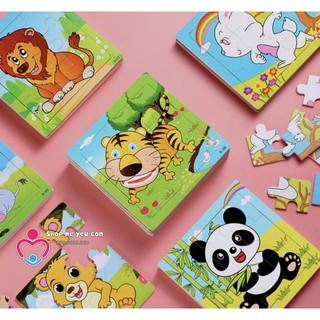 (9 -16-20 mảnh) Tranh xếp hình gỗ có khung nền GHÉP HÌNH LEVEL 3