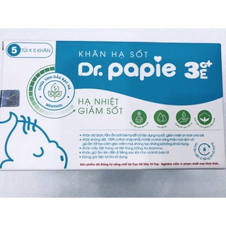 Khăn hạ sốt Dr.papie 3 tháng tuổi trở lên - hạ nhiệt giảm sốt, giảm ngứa, rôm sảy, hăm tả, mụn nhọt...