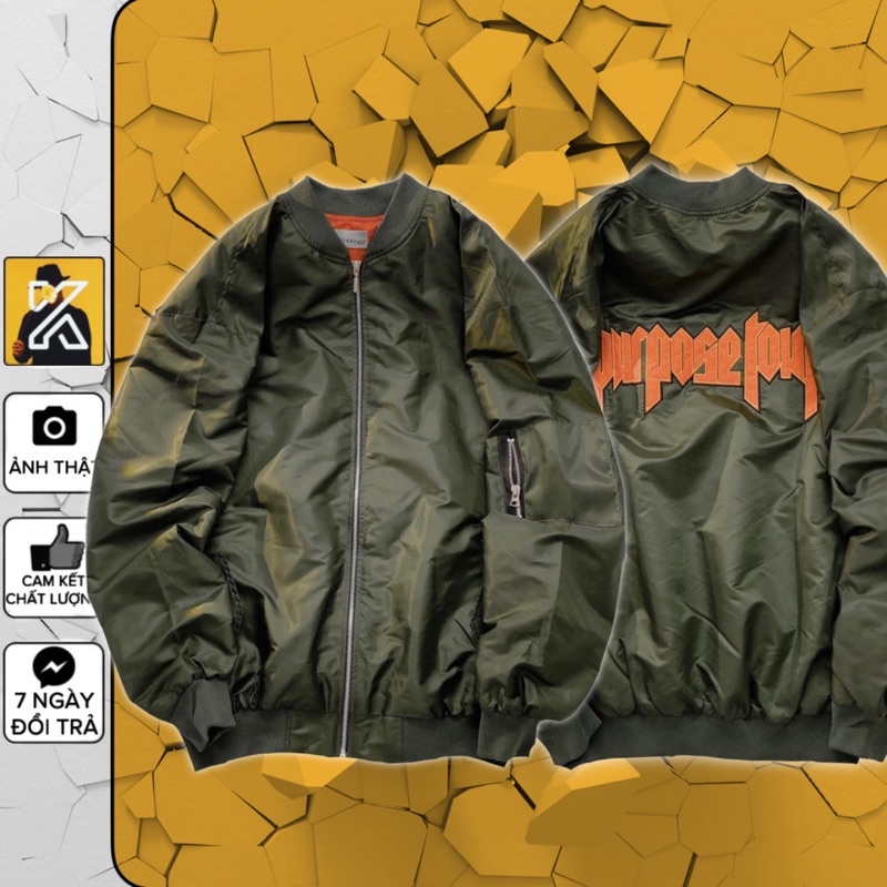 Áo Khoác Bomber Jacket Dù 2 Lớp Mỏng [ nam nữ mặc ]