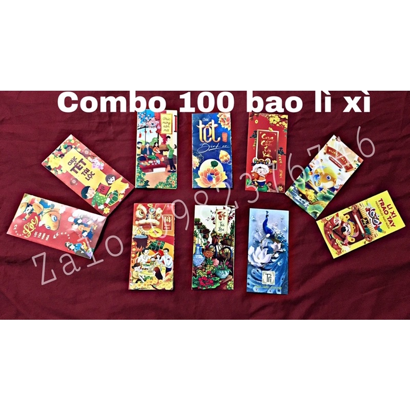 Combo 100 bao lì xì Xuân 2022 [lì xì Tết]