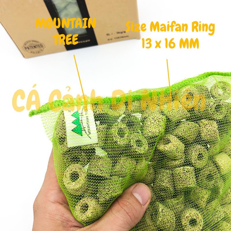 Sứ lọc cao cấp Maifan Ring Khử NO3, NH3 - Mountain Tree cho hồ cá
