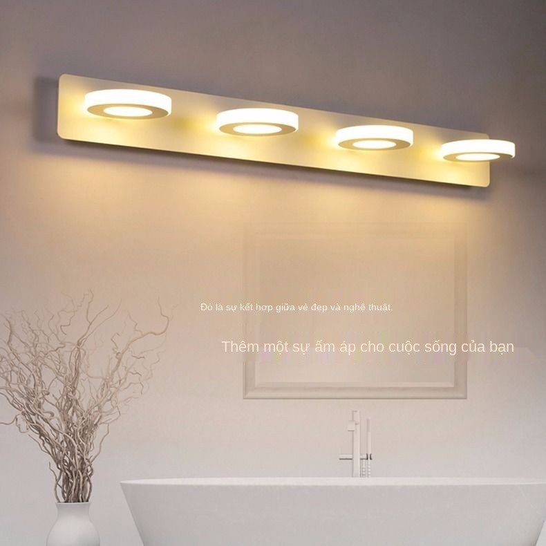 ❏Gương kéo dài ánh sáng phía trước khay rửa đèn LED phòng tắm nhà vệ sinh trang điểm tường tối giản kiểu Bắc Âu