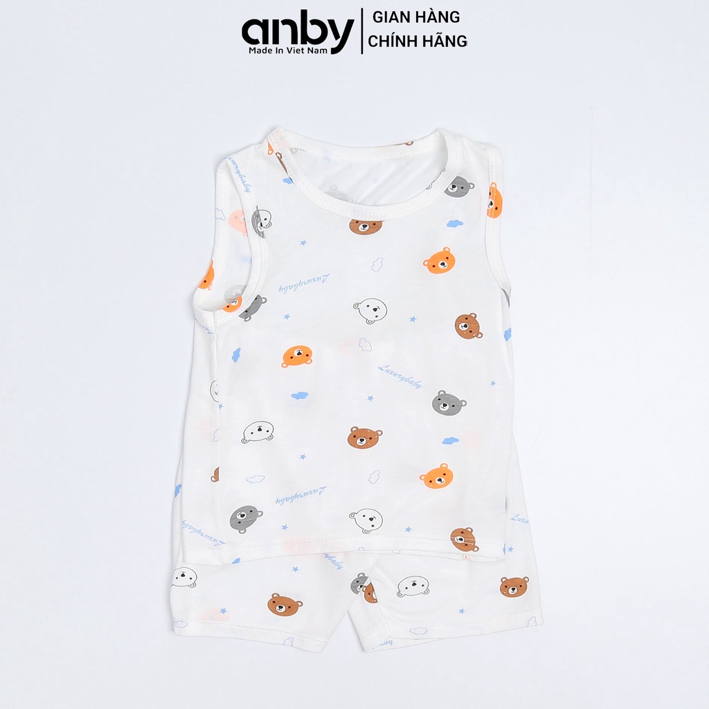Quần áo trẻ em ANBY kiểu ba lỗ cho bé từ 1 đến 6 tuổi thun lạnh hình gấu chất vải