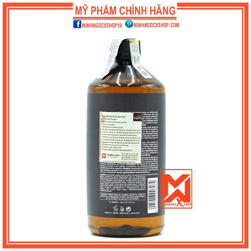 ✅[ NASHI-CHÍNH HÃNG ] DẦU GỘI CHO TÓC DẦU, GÀU VÀ KHÔ NASHI ARMONIA 1000ML