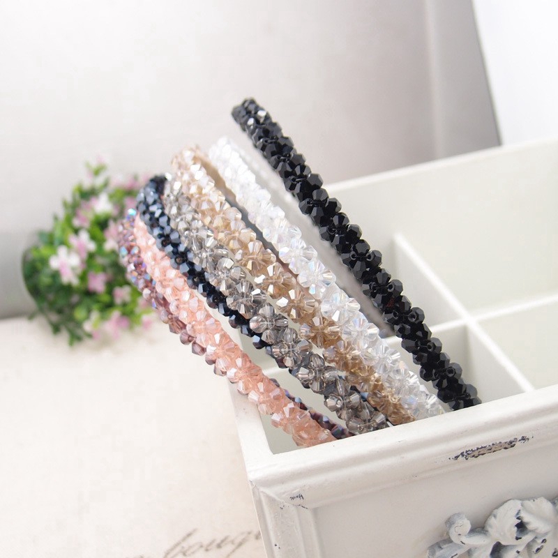 Băng Đô Cài Tóc Đính Hạt Pha Lê Phong Cách Hàn Quốc diy