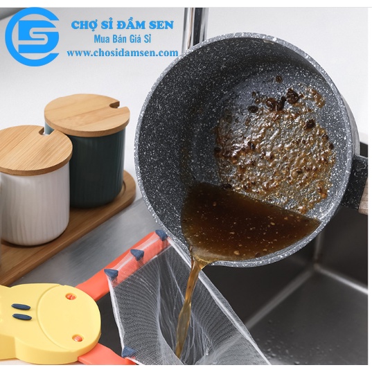 Khung giữ lưới kèm 50 lưới lọc rác loại lớn, lọc thức ăn thừa gắn bồn rửa chén,Giá treo túi chặn rác KhungLRLL50