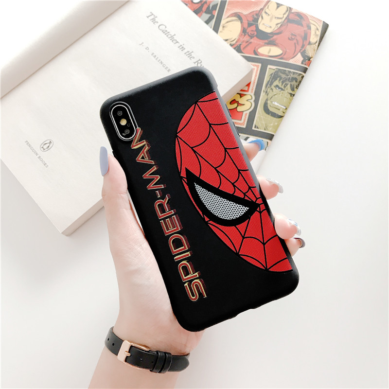 Ốp điện thoại họa tiết Spider-Man Iron Man dành cho iPhone 6 6sPlus 7 8 Plus X XS Max 11 Pro Max