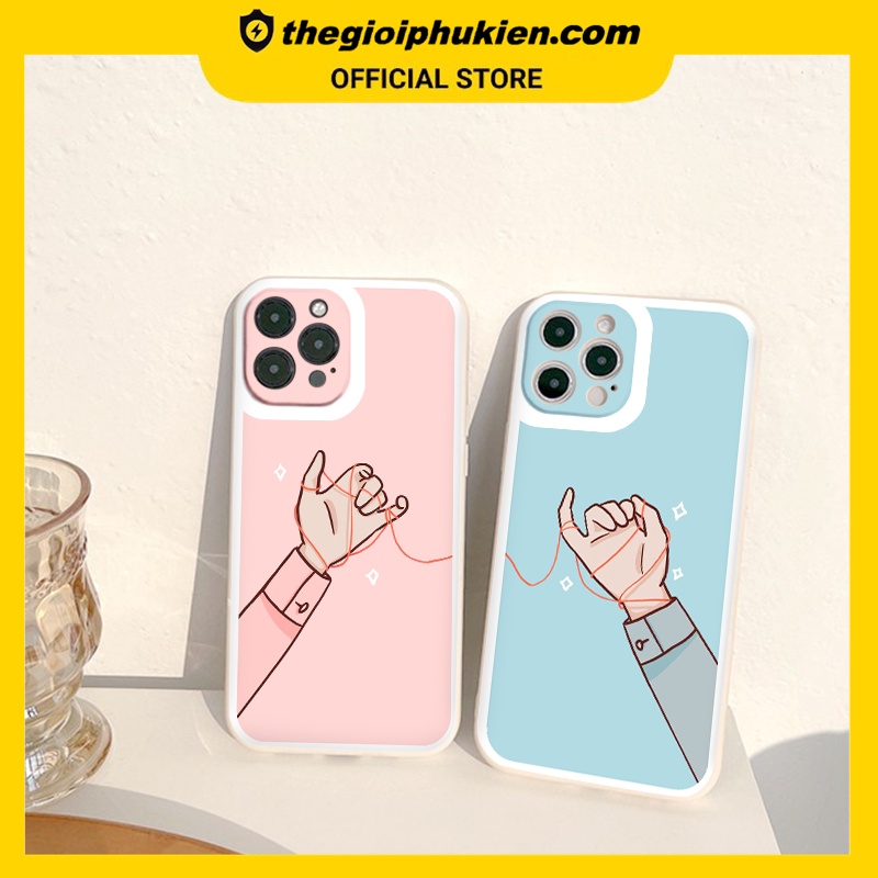 Ốp iphone - Ốp lưng iphone cạnh vuông viền camera Dây tơ hồng dành cho ip 6 đến 14promax - ng077