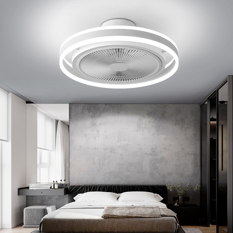 3 màu đèn quạt trần cánh sắt tối giản kiểu Bắc Âu, dùng trong phòng ngủ, phòng khách, quạt trần phòng ăn