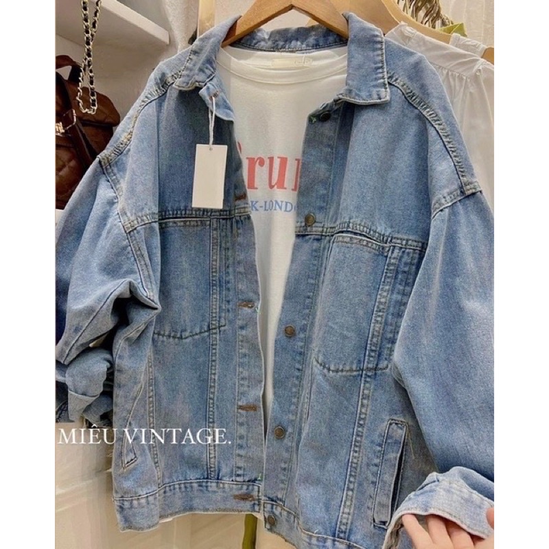 ÁO KHOÁC BÒ/ JEANS dài tay phom rộng Mao Mao Boutique
