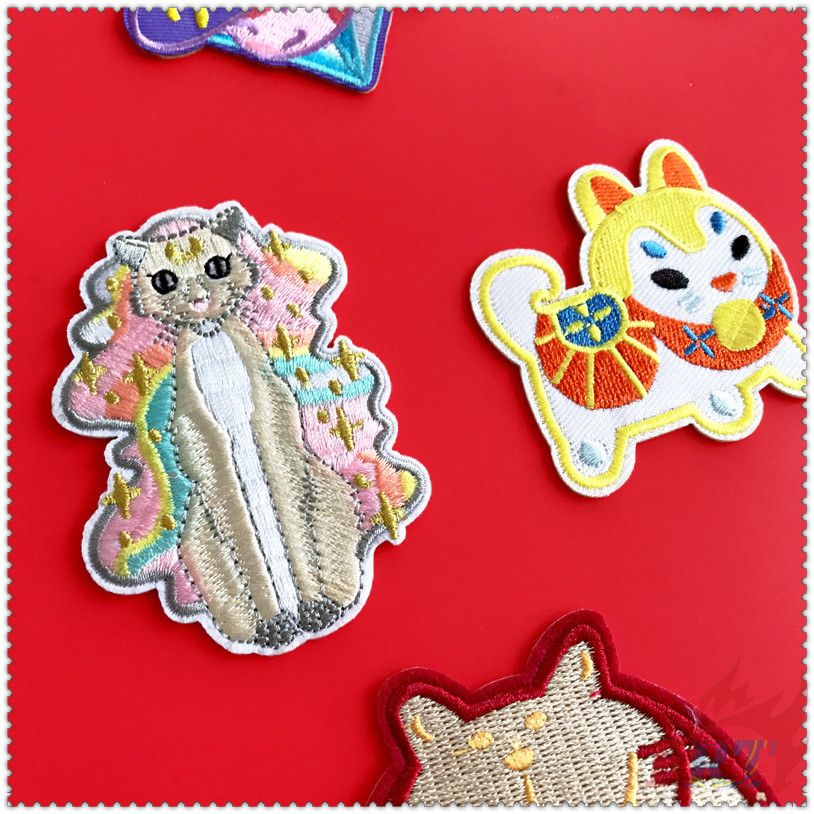 1 Sticker Ủi Thêu Hình Mèo Dễ Thương