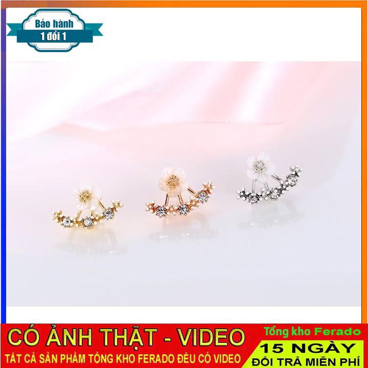 [ xả kho ] Bông tai hoa mai đính đá thời trang BT001