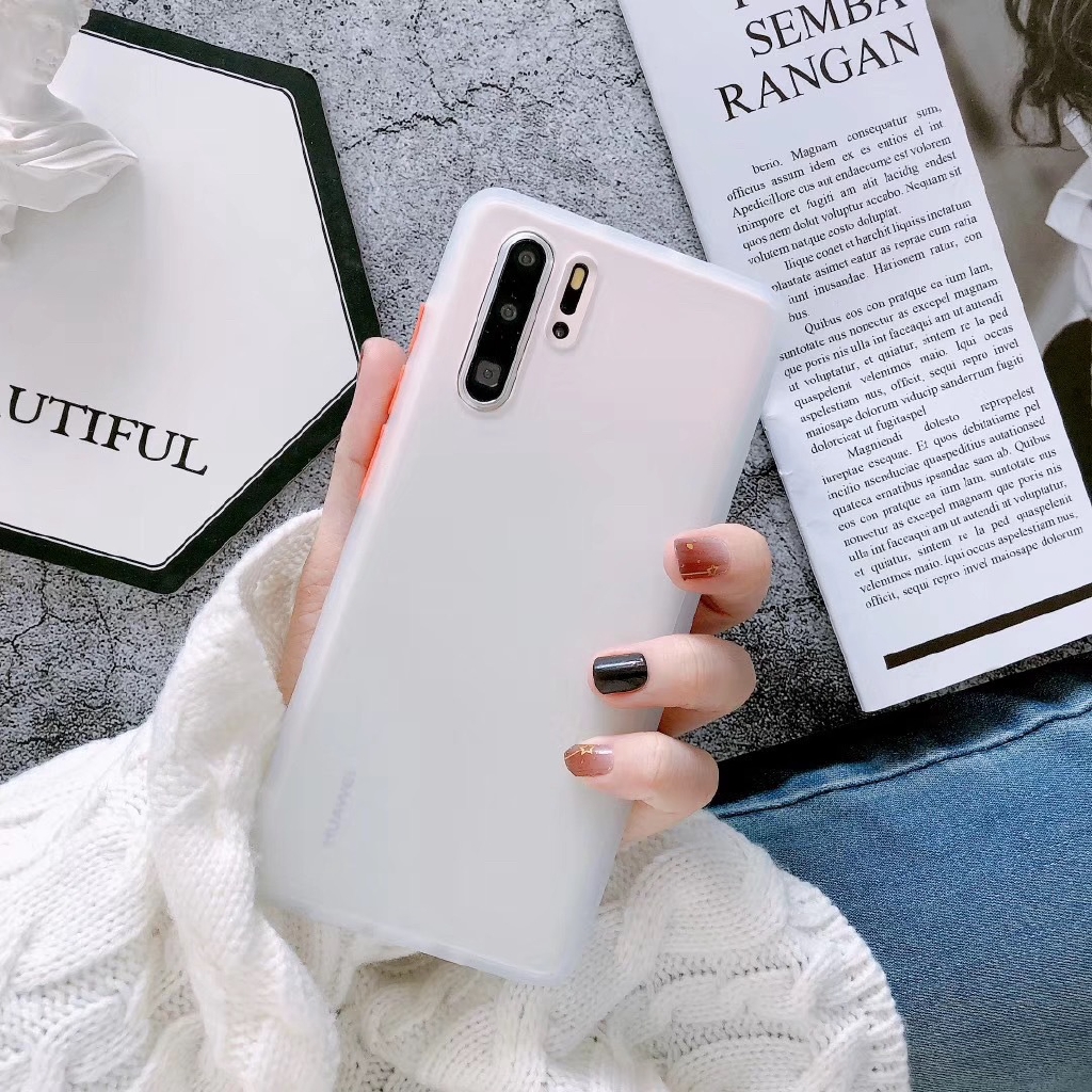 Ốp điện thoại màu thời trang chống vân tay và chống sốc cho Huawei P20 P30 Lite PRO 2019