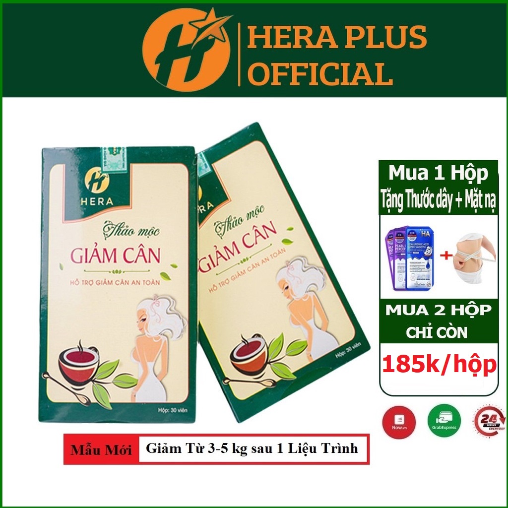 Giảm cân Hera plus trà Giảm cân nhanh cấp tốc chính hãng detox thảo mộc