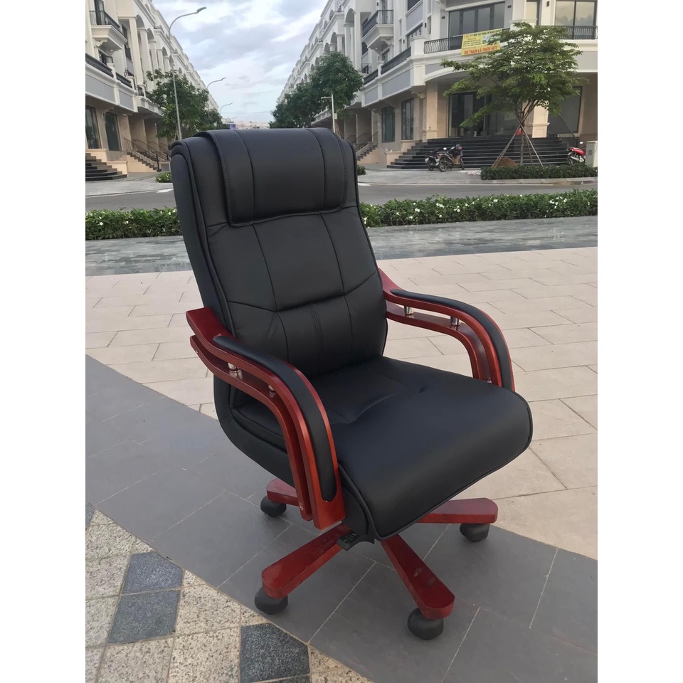 Ghế xoay Giám đốc da cao cấp GGD07 , ghế CEO tay cố định, điều chỉnh nâng hạ ngã lưng.