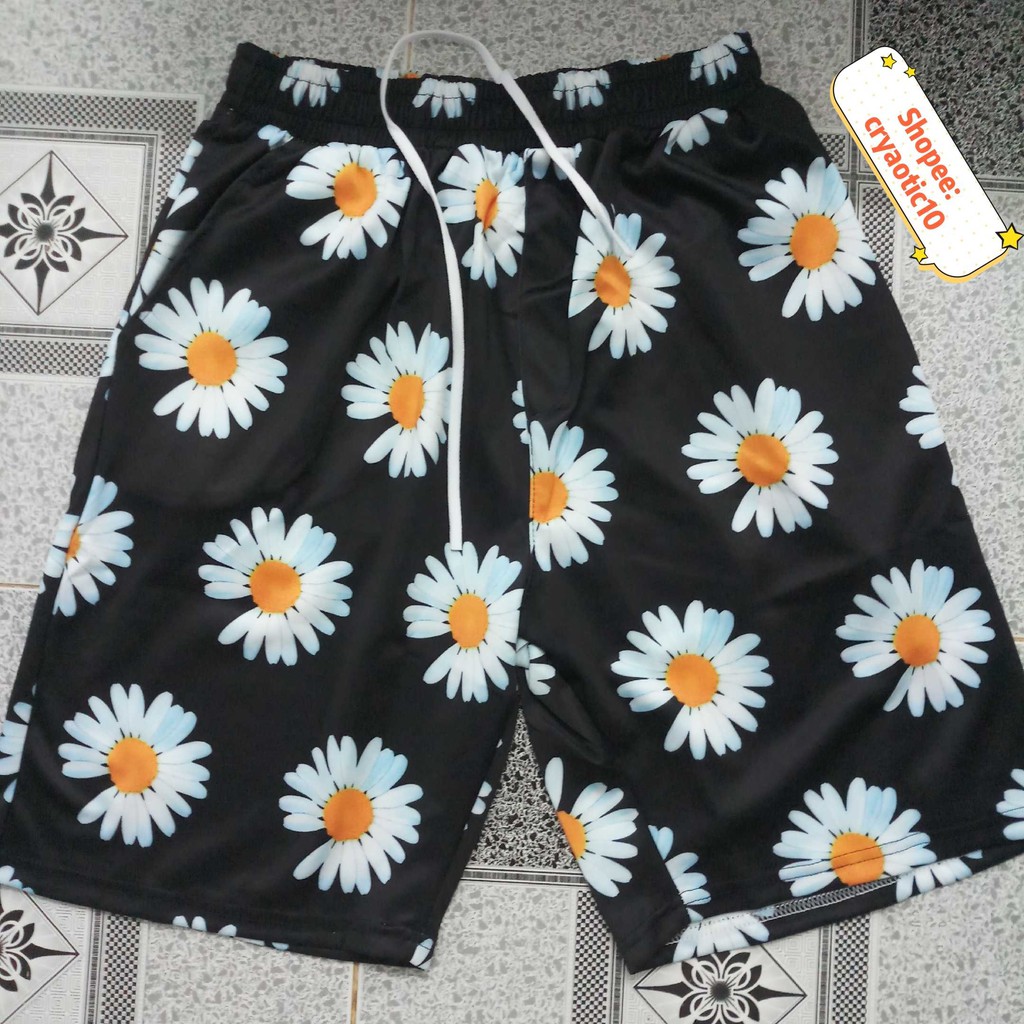 Quần short ngắn thun hoa cúc kì lân bơ Avocado Daisy cartoon unisex