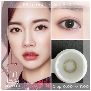 Link 1 (Giá 1 Chiếc) 14.0 (0.00->8.00) Lens E3 Brown - Kính Áp Tròng