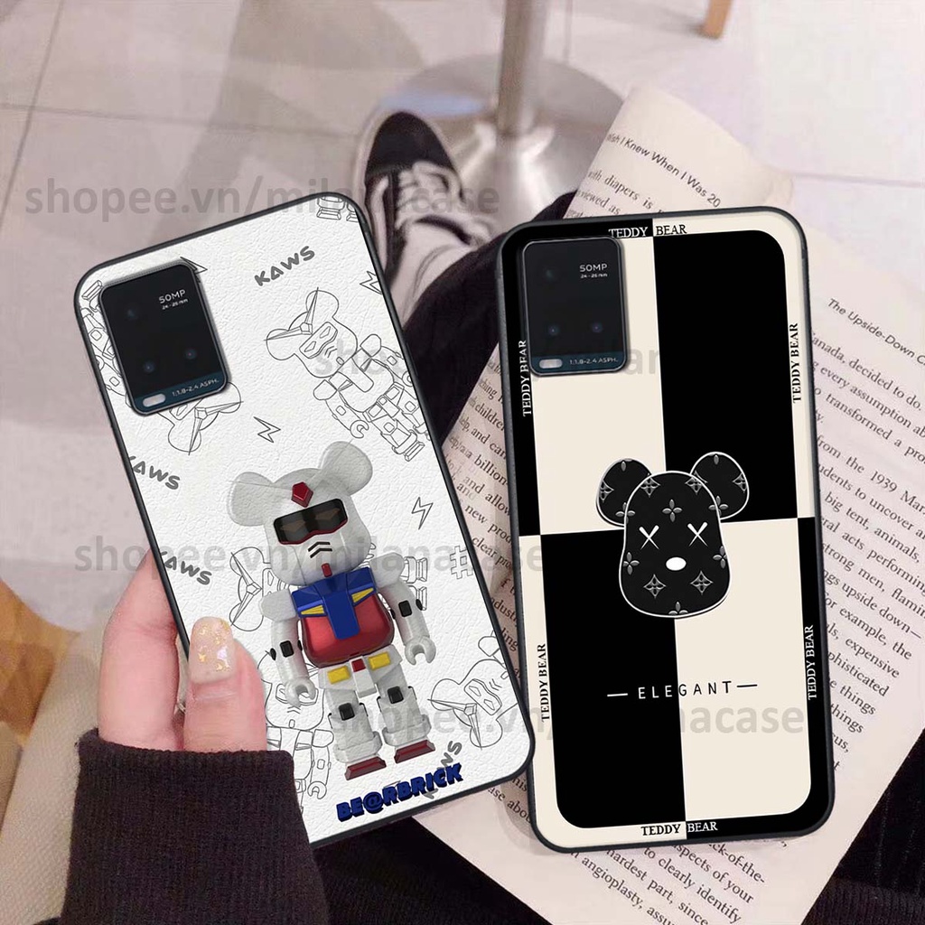 Ốp Vivo Y21 / Y21s / Y33s gấu be@rBrick gấu Teddy Kaws siêu đẹp, phong cách, cá tính