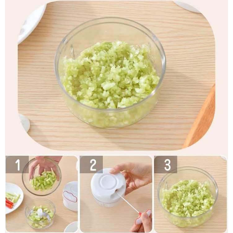 Xay tỏi ớt mini bằng tay Mini Food Chopper, máy xay thịt thực phẩm - Mian mart giúp bạn tiết kiệm thời gian khi vào bếp