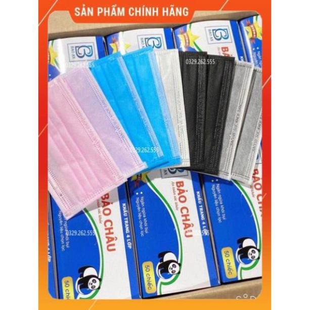 (hộp 50 cái Màu Hồng) Khẩu trang 4 lớp màu Hồng xinh chuẩn hãng
