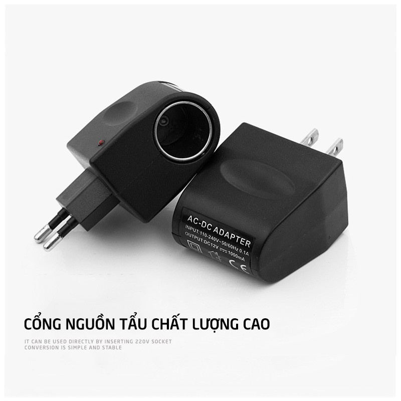 Bộ Chuyển Đổi Nguồn Điện Ac 110v - 220v Sang Dc 12v Cho Xe Hơi - Dùng Các Thiết Bị Công Suất Nhỏ