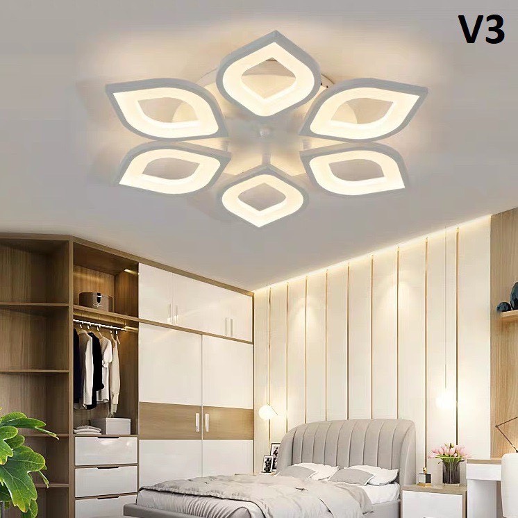 ĐÈN LED Ốp Trần Trang Trí Phòng Khách, Đèn Mâm Ốp Nổi Trang Trí Phòng Khách Phòng Ngủ 3 chế độ sáng Cao Cấp