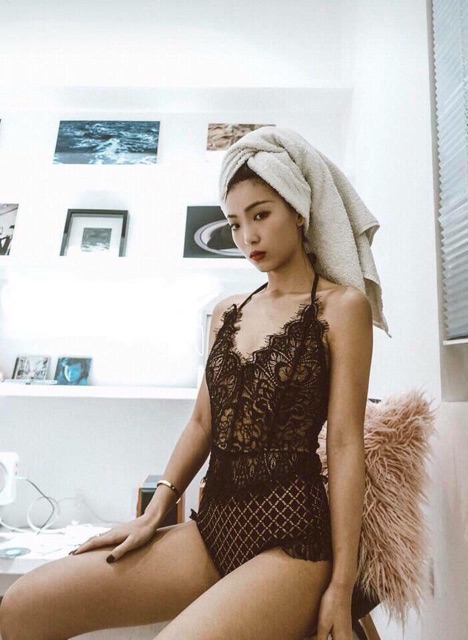 Bikini 1 Mảnh Ren Trắng - Đồ Bơi 1 Mảnh Ren Trắng - Monokini Ren Đen Trắng