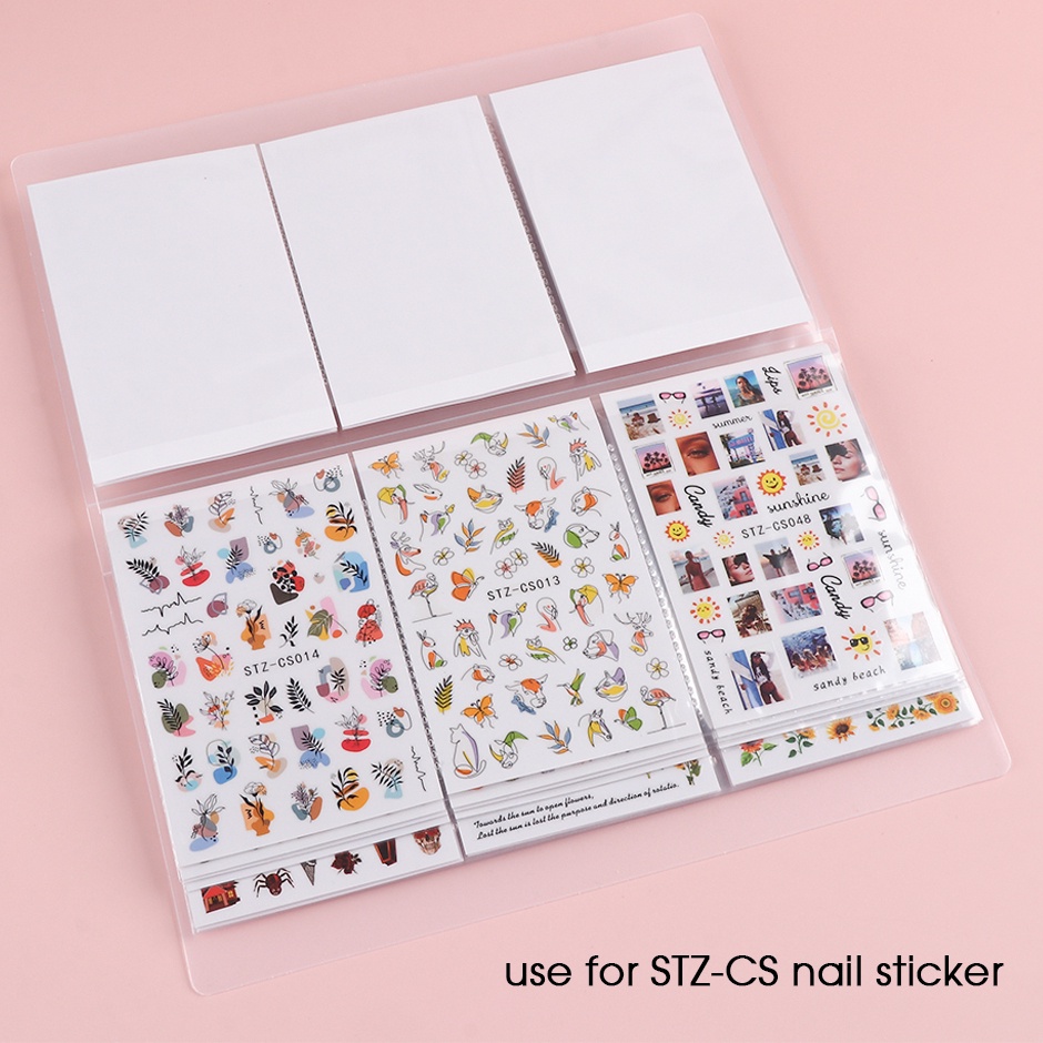 Sách đựng miếng dán nước STZPRONAIL thiết kế đơn giản có 84 ngăn dùng để trưng bày album ảnh/ làm móng