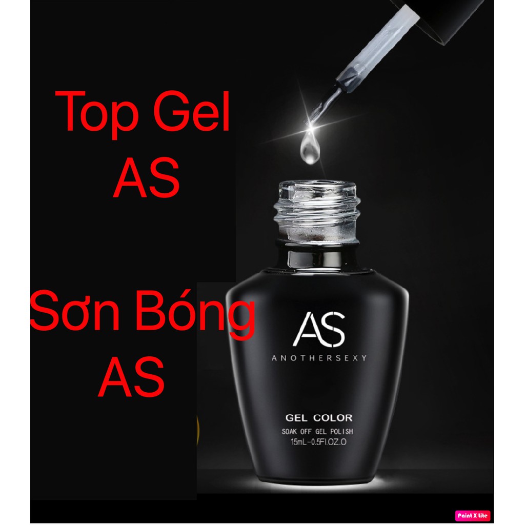 Sơn Gel AS Chai Đen Sơn Top Gel Bóng 15ml Chính Hãng