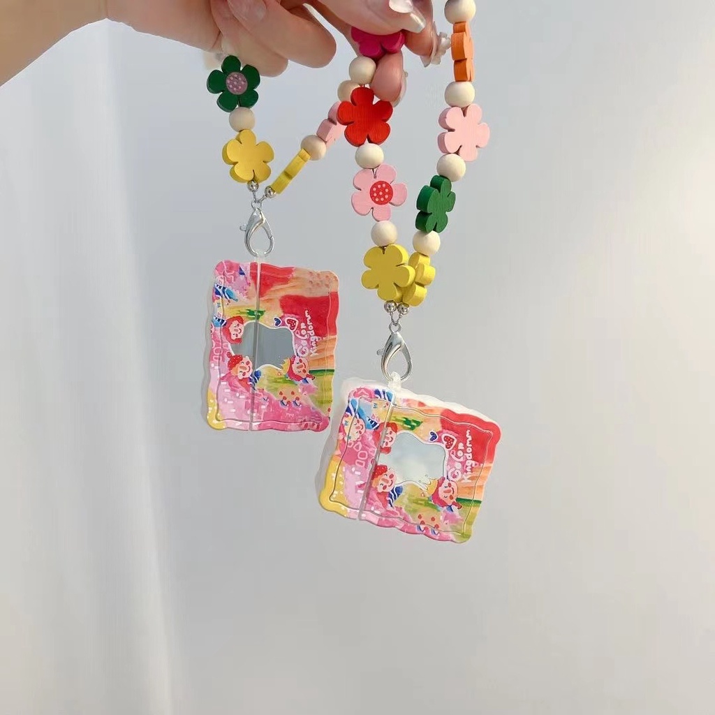 Vỏ Bảo Vệ Hộp Sạc Tai Nghe AirPods 1 2 3 Pro 3rd 2021 Bằng TPU Có Dây Họa Tiết Hoa Nhiều Màu Mới