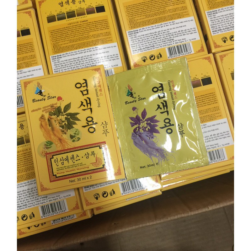 ☘☘Dầu Gội Nhuộm Đen Tóc CaoTen - Gội Là Đen - Sâm Hàn