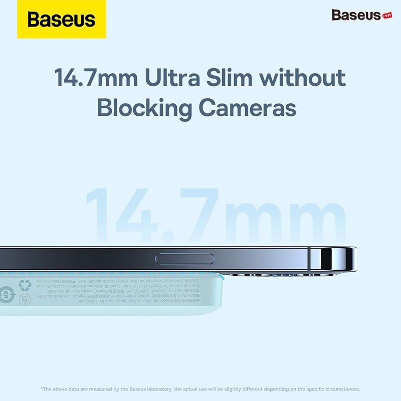 Baseus 20W Power Banks Sạc Dự Phòng Mganetic 6000MAh Sạc Dự Phòng Không Dây Pin Ngoài Nhỏ Gọn Cho IP 12 13 Pro Max.