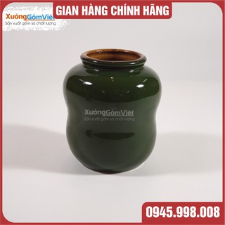 Lu uống bia kiểu mới màu xanh lá, 400ml - hình dáng độc lạ bắt mắt - hàng Bát Tràng chính hãng - XƯỞNG GỐM VIỆT