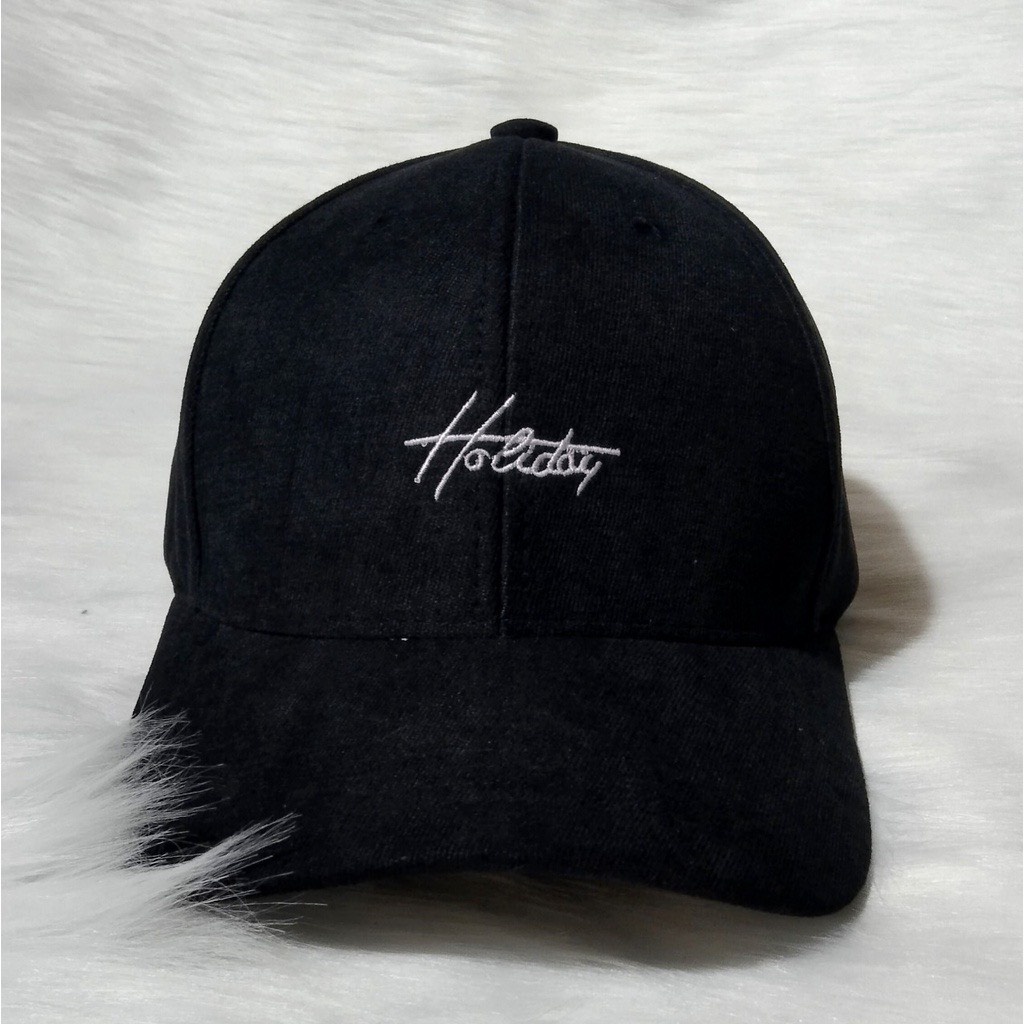 Mũ Lưỡi Trai Nón Kết Nhung Cao Cấp Thêu Chữ Holiday 440 Phong Cách Ulzzang Form Unisex Nam Nữ - Hazo