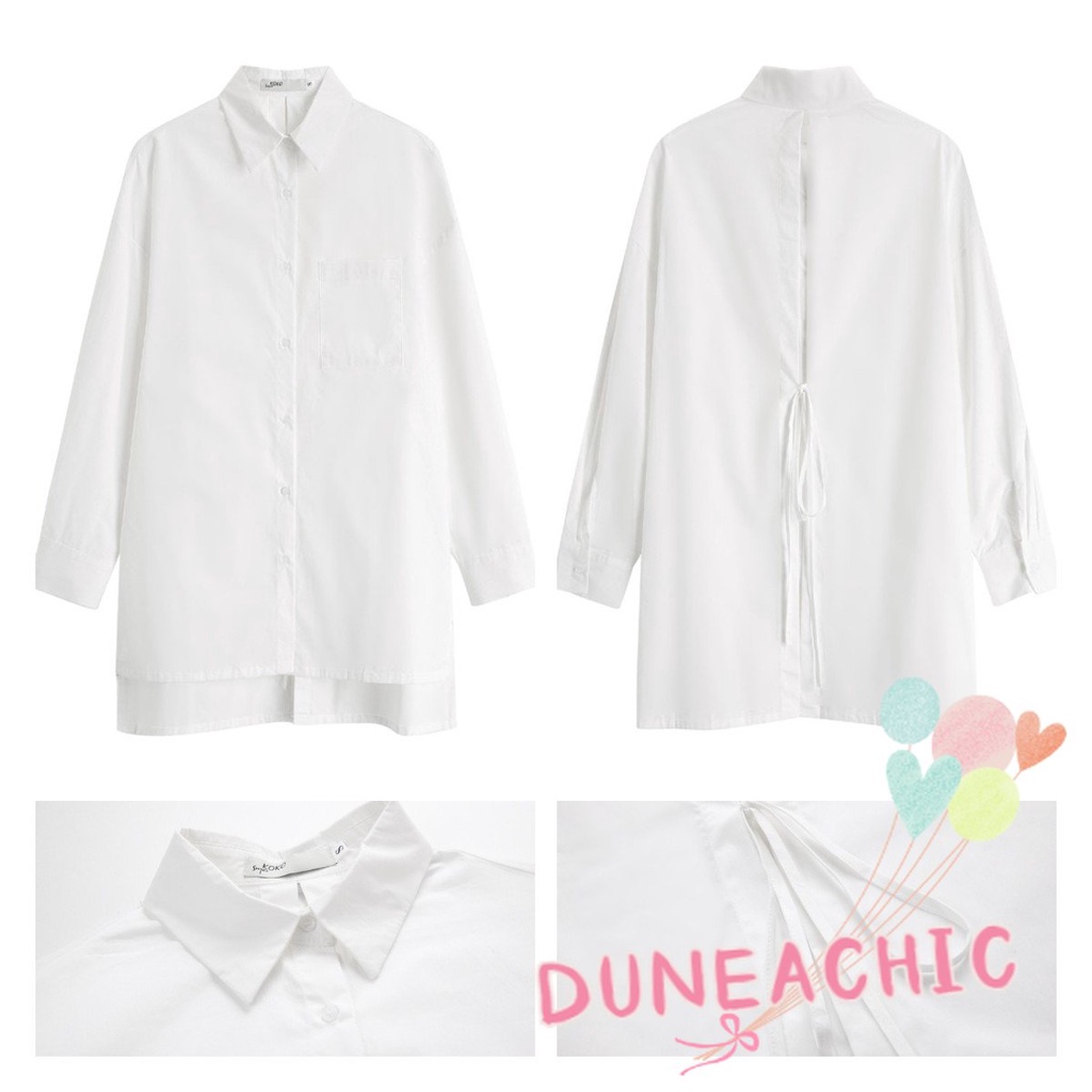 DUNEA Áo Thun Hở Lưng Phối Dây Thắt Thời Trang Cá Tính Dành Cho Nữ