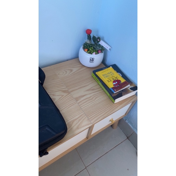 Bàn trang điểm Mini bàn phấn ngồi bệt, kèm gương hộc tủ đựng mỹ phẩm cao cấp kiểu hàn từ gỗ MDF 60x45x30 TAGO ND06