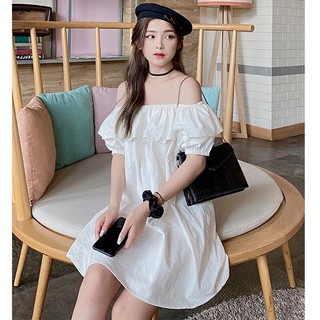 Váy trễ vai vải đũi tingoan ADORE YOU DRESS/WH
