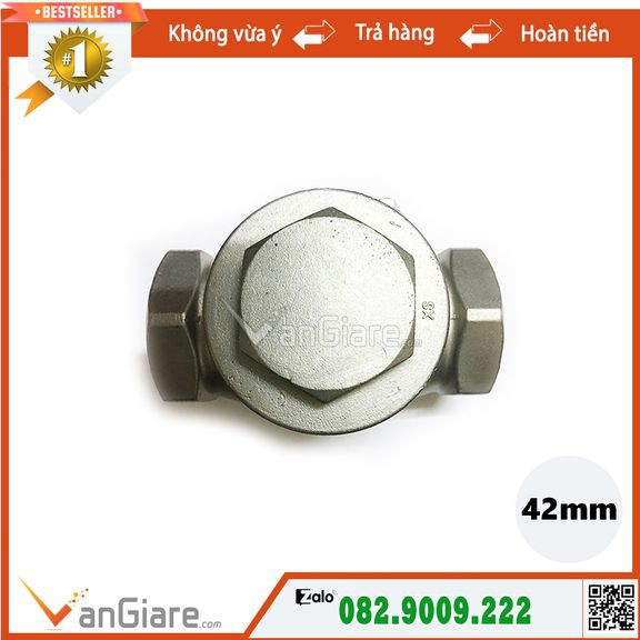 Van nước 1 chiều lá lật inox ren 42mm