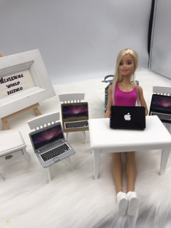 Máy tính dành cho búp bê MacBook mini đồ chơi laptop