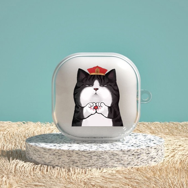 Bao Case TPU trong suốt hoạt hình dễ thương cho tai nghe Galaxy Buds 2/ Buds 2 Pro có móc treo