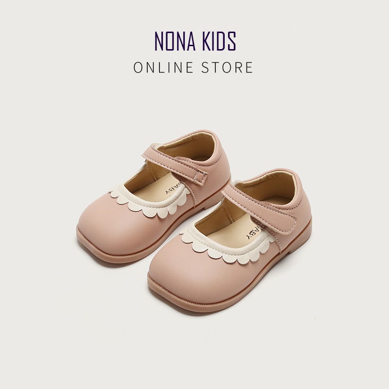 Giày Búp Bê Bé Gái - Giày Công Chúa Da Mềm Phong Cách Hàn Quốc Quai Dán Tiện Lợi