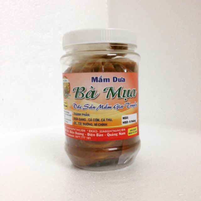 Mắm Dưa  KL: 450g. Sản phẩm mắm ngon của Đặc Sản mắm Bà Mụa