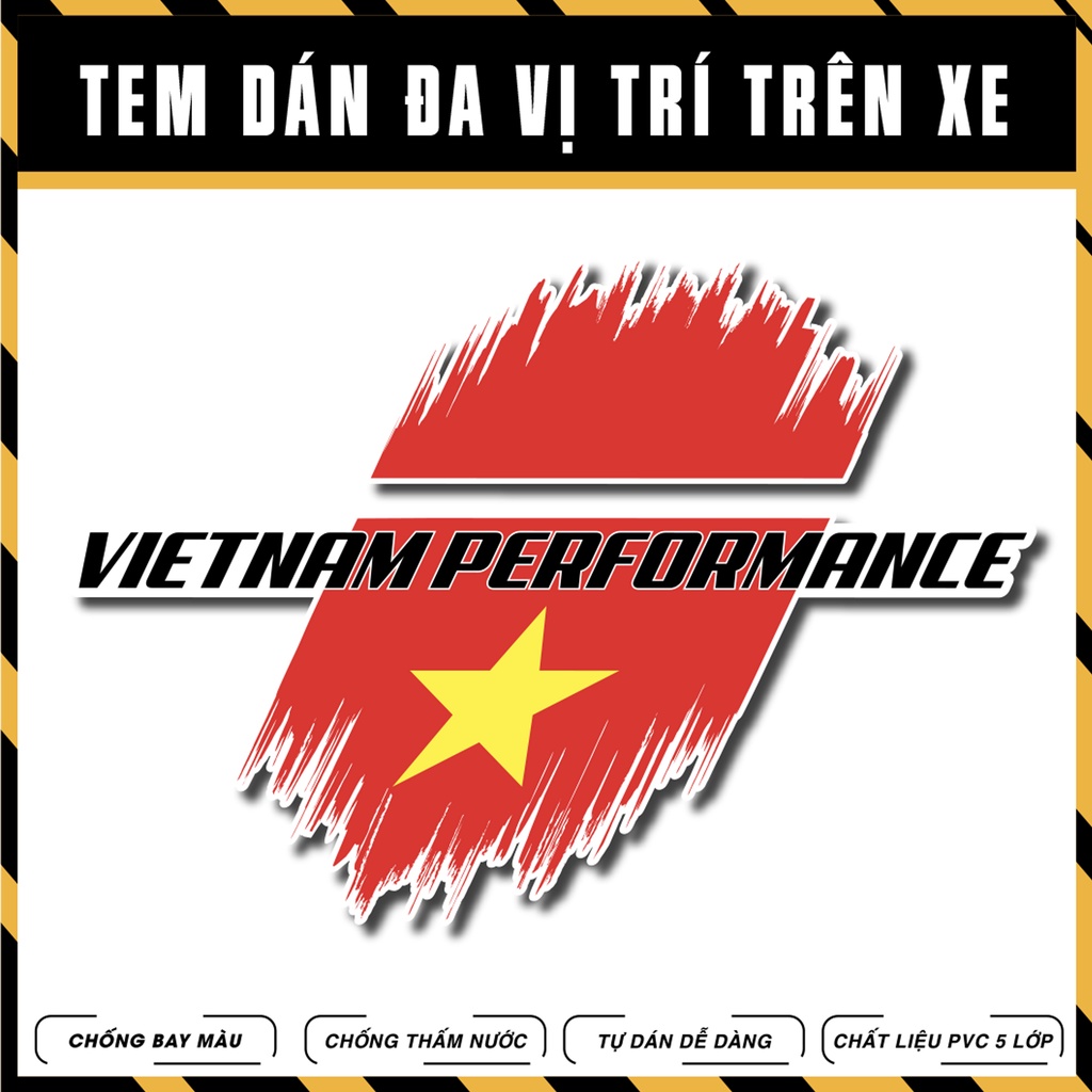 Tem Cờ Việt Nam | DVT VIETNAM | Dán Đa Vị Trí Xe Máy, Xe Điện, Nón Bảo Hiểm  - Tem Rời Dán Xe Chống Nước, Bền Màu