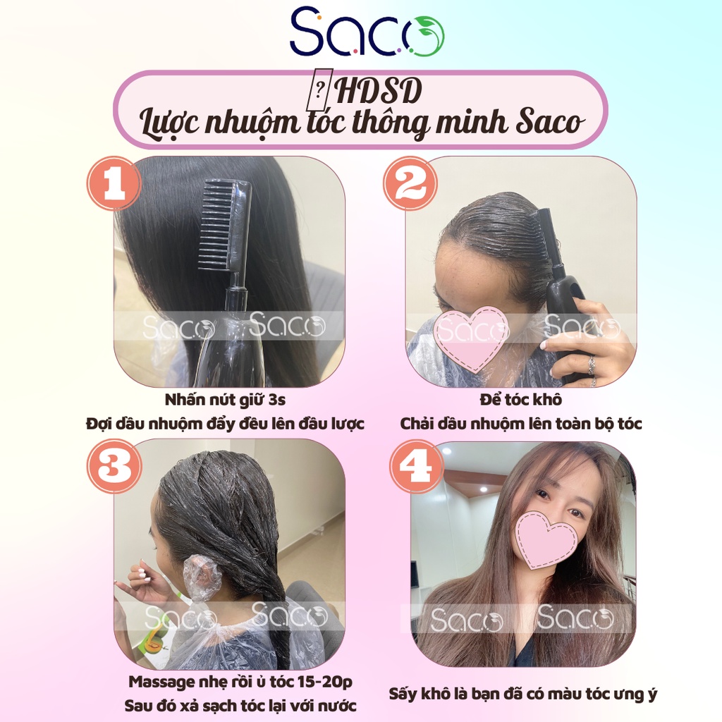 Thuốc nhuộm tóc organic Saco màu Nâu Cam không cần tẩy hay nâng tone thân thiện hơn thuốc nhuộm chai 400ml