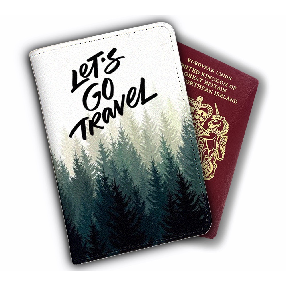 Bao Da Hộ Chiếu LET'S GO TRAVEL - Ví Đựng Passport Du Lịch Độc Đáo - Passport Cover Holder Kiểu Dáng BASIC - PPT029