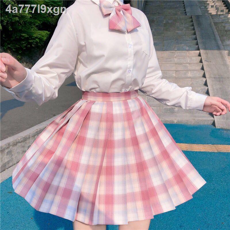 váy đầm dáng xoè▬[] Sốt cá vàng Đồng phục váy kẻ caro JK chính hãng Bộ đồ thủy thủ Nhật Bản xếp ly học sinh