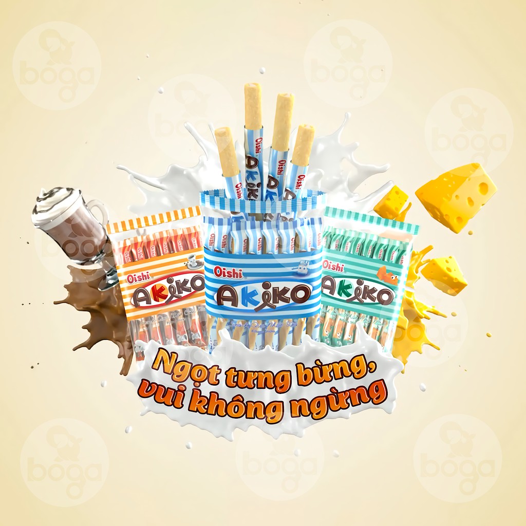 Bánh Snacks Que AKIKO OISHI 5 Vị Gói 160g