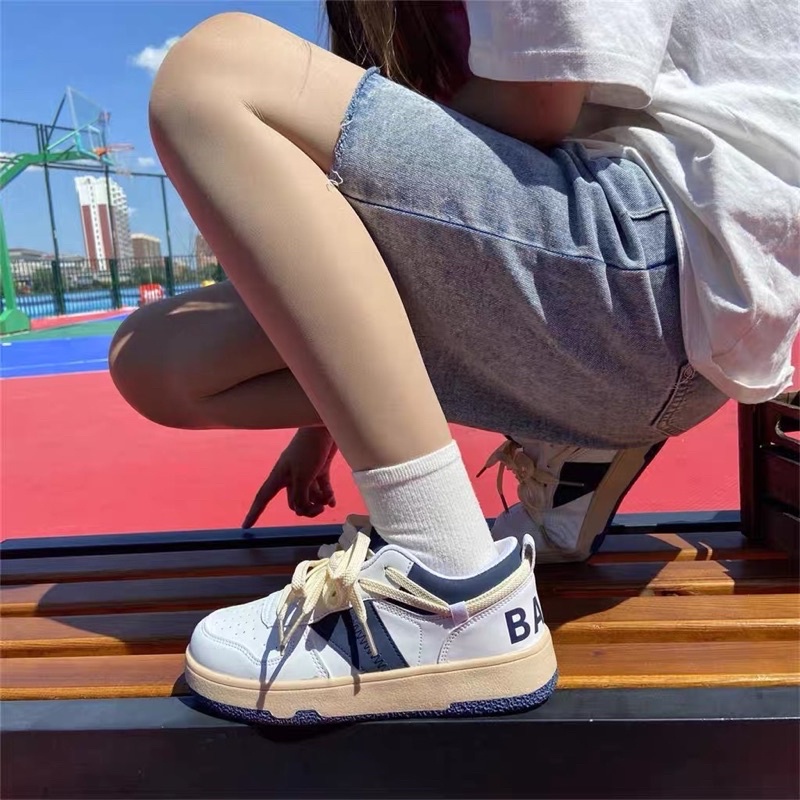 Giày thể thao nữ chất da mềm phối màu trẻ trung, Giày nữ đế bằng phong cách retro ulzzang đẹp cá tính thời trang | BigBuy360 - bigbuy360.vn