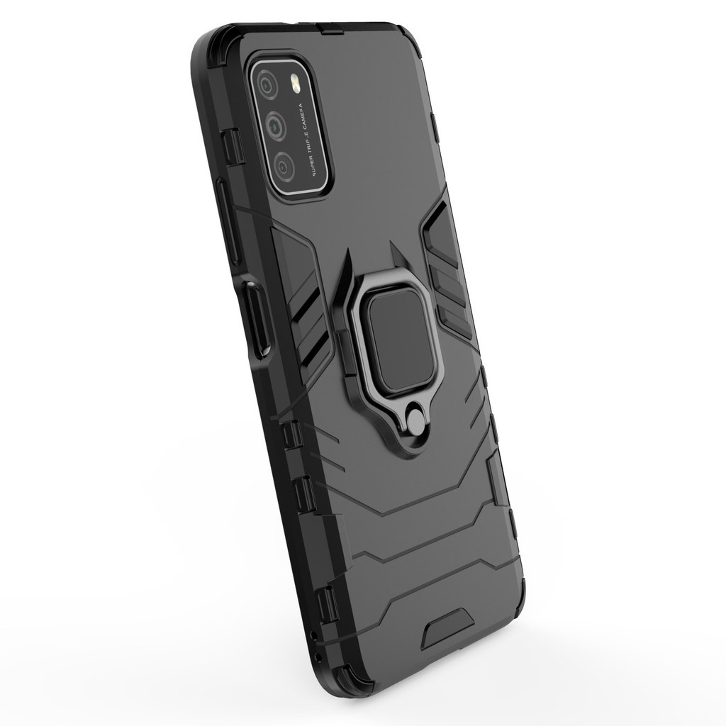 Ốp điện thoại kiểu giáp cứng có vòng nhẫn đỡ cho Xiaomi POCO M3 / Xiaomi POCO X3 NFC Phone Case